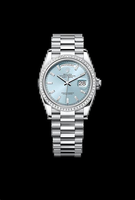 rolex day date blaues ziffernblatt|Rolex Day‑Date in Platin, M128396TBR.